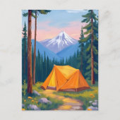 Camping Berg Wasserfarbe Postkarte (Vorderseite)