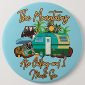 Camping, Berge, Abenteuer, Wall Hanger Button (Vorderseite)