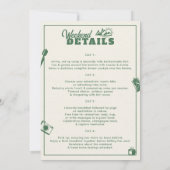 Camping Bergwald Bachelorette Wochenende Einladung (Rückseite)