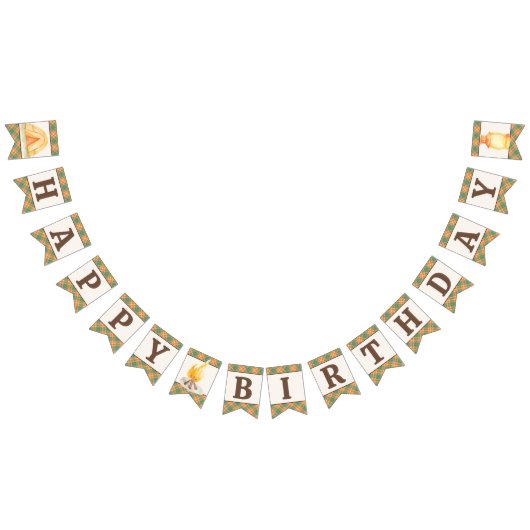 Camping Birthday Bunting Flags Banner (Alle)