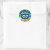 Camping Birthday Camp Party Vielen Dank Runder Aufkleber (Tasche)