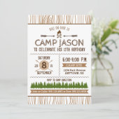 Camping Birthday Einladung (Stehend Vorderseite)