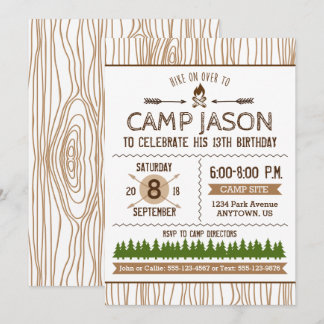 Camping Birthday Einladung