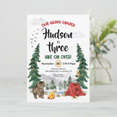 Camping Birthday Einladung (Stehend Vorderseite)