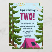 Camping Birthday Einladung (Vorne/Hinten)