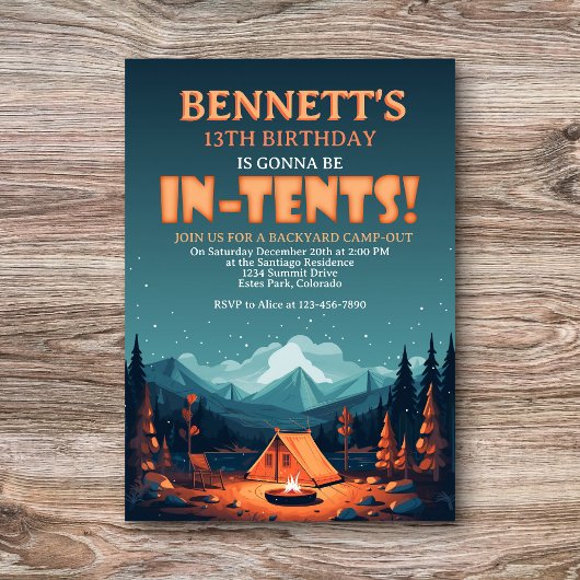 Camping Birthday Einladung