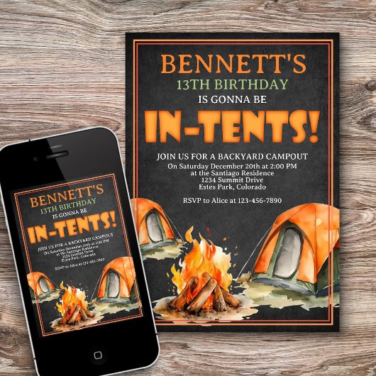 Camping Birthday Einladung