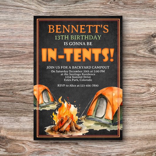 Camping Birthday Einladung