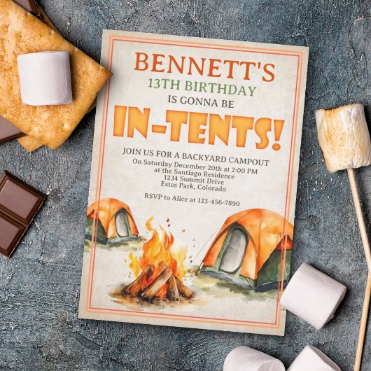 Camping Birthday Einladung