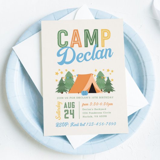 Camping Birthday Einladung