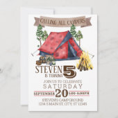 Camping Birthday Einladung (Vorderseite)