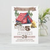 Camping Birthday Einladung (Stehend Vorderseite)