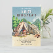 Camping birthday einladung (Stehend Vorderseite)