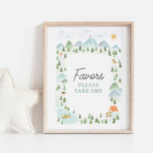 Camping Birthday Favors Sign Poster