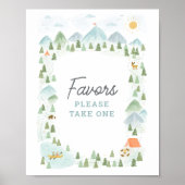 Camping Birthday Favors Sign Poster (Vorne)