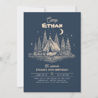 Camping Birthday Invitation Einladung
