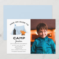 Camping Birthday Party Blue Zelt Foto