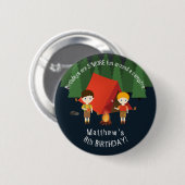 Camping Birthday Party Button (Vorne & Hinten)