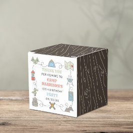 Camping Birthday Party Danke Geschenkschachtel