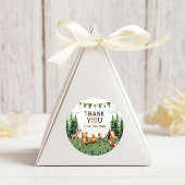 Camping Birthday Party Danke Runder Aufkleber