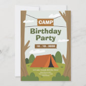Camping Birthday Party Einladung (Vorderseite)