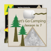 Camping Birthday Party Einladung (Vorne/Hinten)
