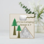 Camping Birthday Party Einladung (Stehend Vorderseite)