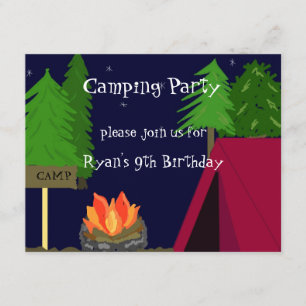 Camping Birthday Party Einladung