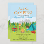 Camping Birthday Party Einladung (Vorne/Hinten)