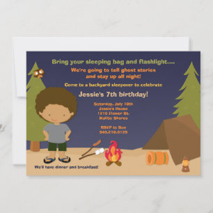 Camping Birthday Party Einladung