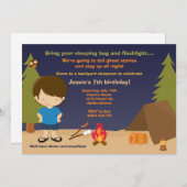 Camping Birthday Party Einladung (Vorne/Hinten)