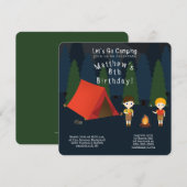 Camping Birthday Party Einladung (Vorne/Hinten)
