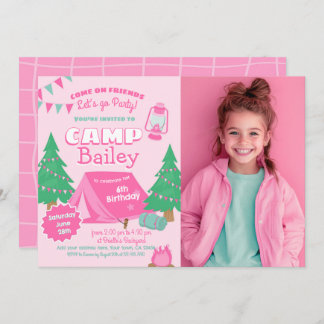 Camping Birthday Party Einladung