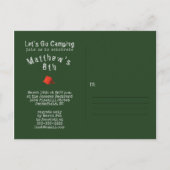 Camping Birthday Party Einladungspostkarte (Rückseite)
