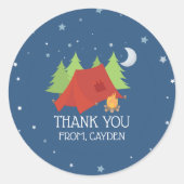 Camping Birthday Party für Aufkleber (Vorderseite)