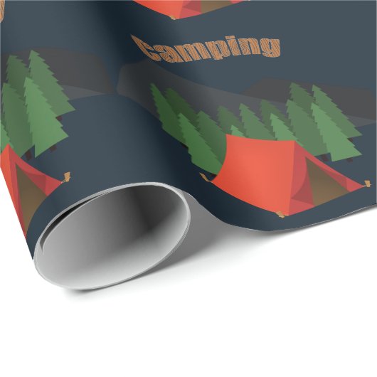 Camping Birthday Party Geschenkpapier (Rolleneckpunkt)
