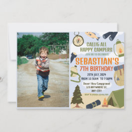 Camping Birthday Party Moderne Kinder Einladung