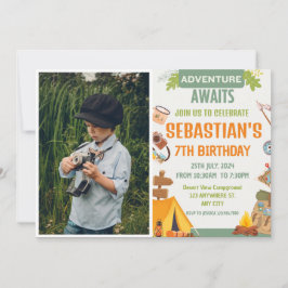 Camping Birthday Party Moderne Kinder Einladung