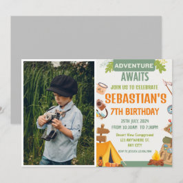 Camping Birthday Party Moderne Kinder Einladung