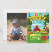 Camping Birthday Party Moderne Kinder Einladung (Vorderseite)