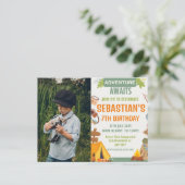 Camping Birthday Party Moderne Kinder Postkarte (Stehend Vorderseite)