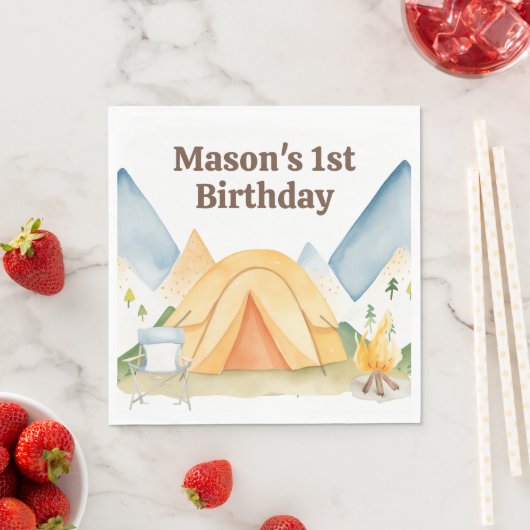 Camping Birthday Party Napkin Serviette (Beispiel)
