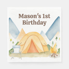 Camping Birthday Party Napkin Serviette