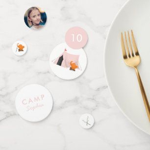 Camping Birthday Party Rosa Zelt Foto Konfetti