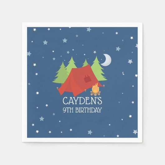 Camping Birthday Party Servietten (Vorderseite)