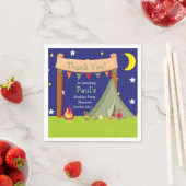 Camping Birthday Party Sleepover Khaki Green Serviette (Beispiel)