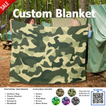 Camping Blanket Camouflage Hinzufügen Initial Kids