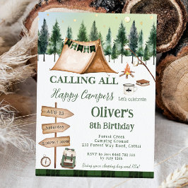 Camping Bonfire Campfire S'mores Geburtstag Einladung