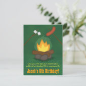 Camping Bonfire Geburtstagsparty Einladungen (Stehend Vorderseite)