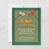 Camping Bonfire Geburtstagsparty Einladungen (Rückseite)